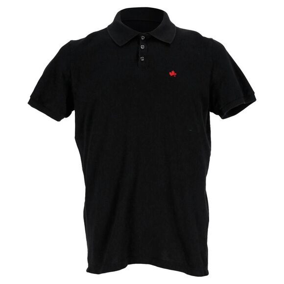 Dsquared2 Patch Polo Shirt in Black Cotton - Picture 1 of 8